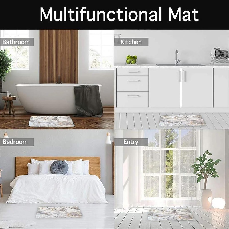 Cobblestone Pattern Door Mat Floor mats Washable Rugs Kitchen Mat Anti-Slip Non Skid Area Rug Front Livingroom Bedroom 1pc4