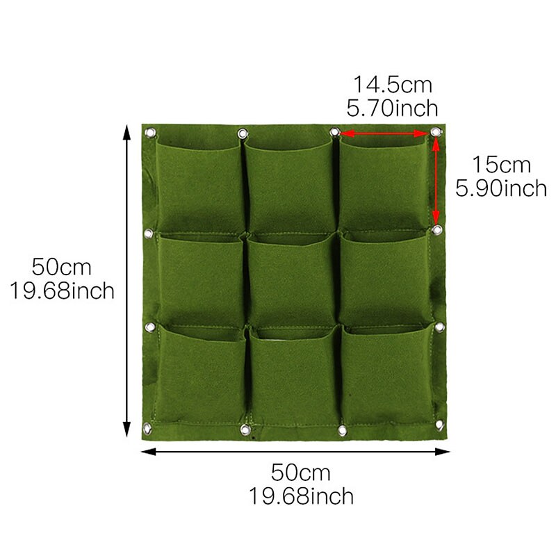 9 Pockets Vertical Garden Grow Bags Plant Wall Hanging Planting Pots Green Black Grow Planter Vegetable Gardening Supplies4