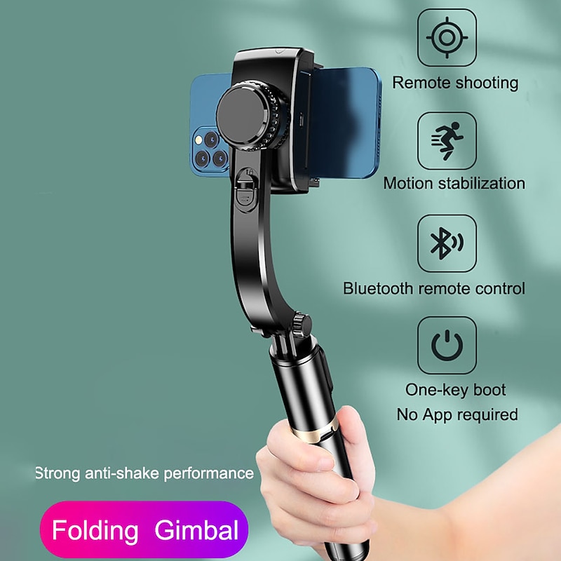 Handheld Gimbal Smartphone Bluetooth Handheld Stabilizer with Tripod selfie Stick Folding Gimbal for Smartphone Xiaomi iPhone