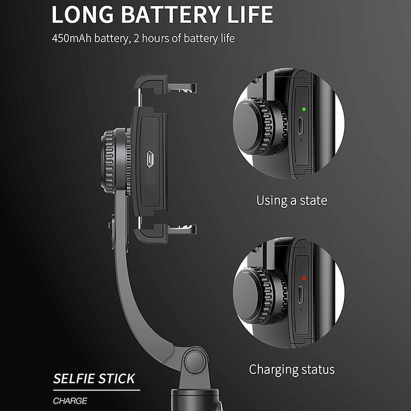 Handheld Gimbal Smartphone Bluetooth Handheld Stabilizer with Tripod selfie Stick Folding Gimbal for Smartphone Xiaomi iPhone3