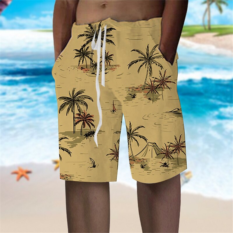 Men's Graphic Coconut Tree Shorts Summer Shorts Beach Shorts Mid Waist Streetwear Hawaiian Designer Casual Daily Holiday Drawstring Elastic Waist Designer Clothing Apparel2