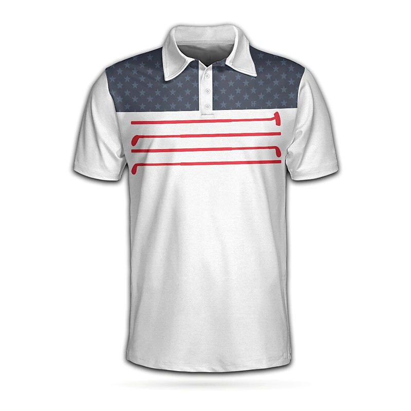 Kentucky Derby Men's Duck Hawaiian Polo Shirts Golf Shirt Short Sleeve Polo Shirts Collared Shirts Casual Beach Wear Vacation Wear Tropical Wear Party Outfits Buttons 3D Print White Blue Dark Gray4