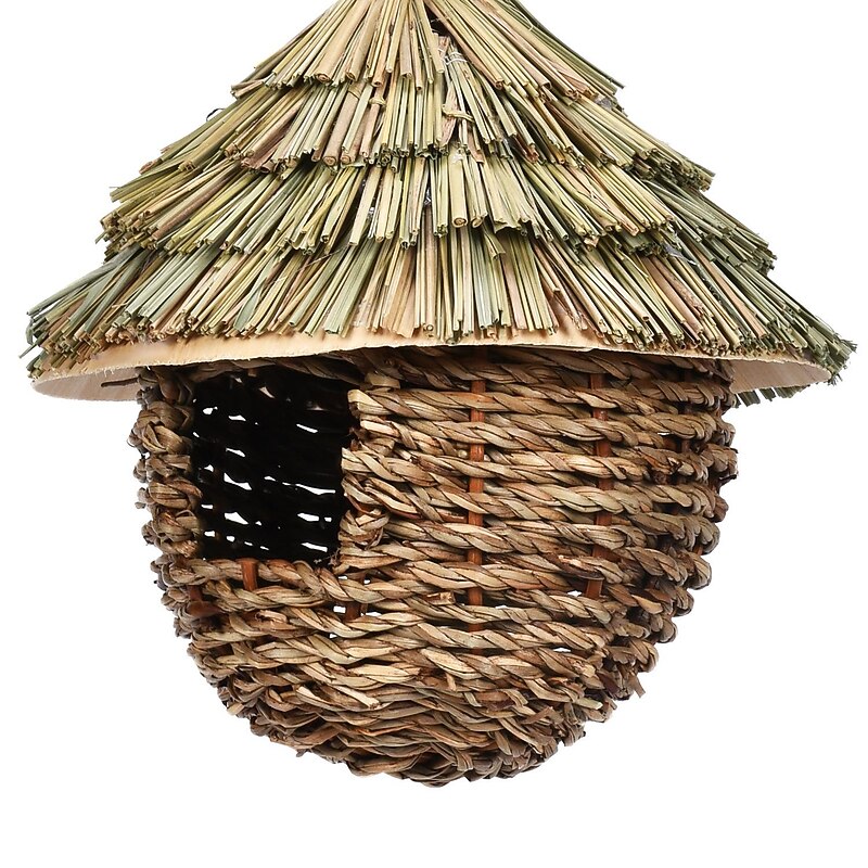 Hummingbird House Charming Decorative Hummingbird House Creative Birdhouse Hanging Straw Nest4