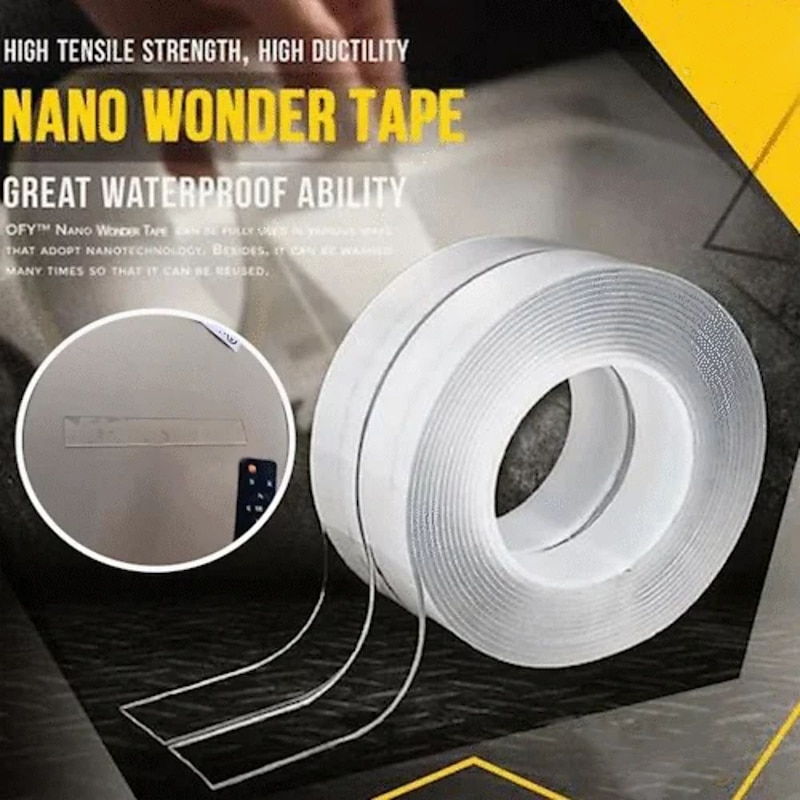 Monster Tape Waterproof Wall Stickers Reusable Heat Resistant Bathroom Home Decoration Tapes Transparent Double Sided Nano Tape 3*200cm