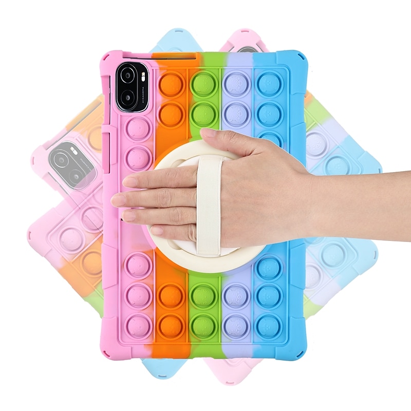 Tablet Case Cover For Samsung Galaxy Tab S8 11'' S6 Lite 10.4" A7 10.4'' A 8.0" 2022 2021 2020 2019 Portable Handle Pencil Holder Cartoon Color Gradient Armor Silicone For Kids3