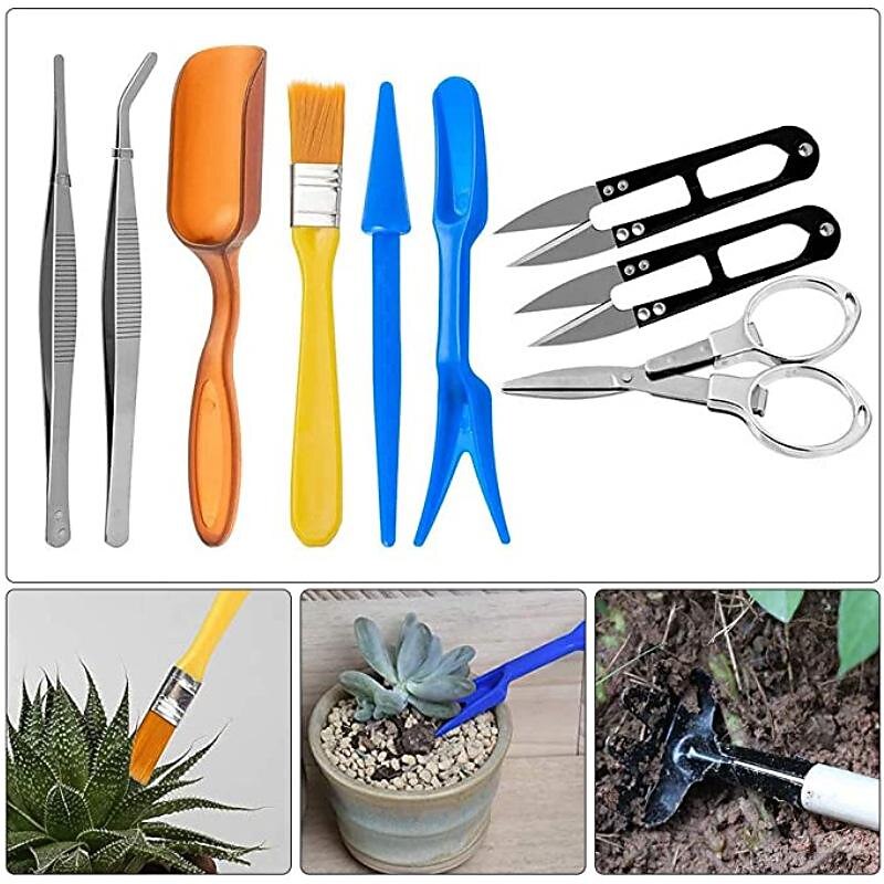 Succulent Tools, Mini Garden Tool Set, Transplanting Tools Set, Succulent Care kit for Succulent Miniature Gardening Plant, Multi, 12 Pcs4
