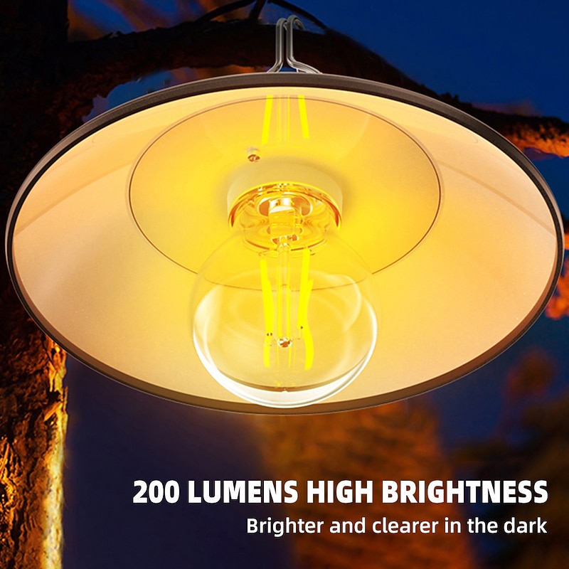 LED Camping Lights Outdoor Rechargeable Portable Lantern Lights Waterproof Flashlight 2 Lighting Modes3