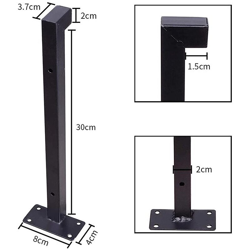 1 PC Heavy Duty Shelf Brackets, Black Shelf Brackets, Support Frame With Hook, Support Frame For Bucket Wall, 20cm Multi-purpose Industrial Shelf, Metal Square Wall3