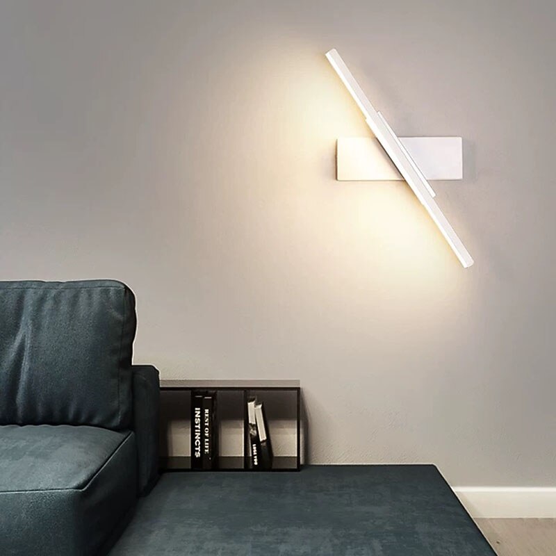 LED Wall Lamps Nordic Modern Minimalist Wall Lamp Creative Staircase Bedside Lamp 330° Rotating Living Room Wall Lamp Warm White/White  110-240V