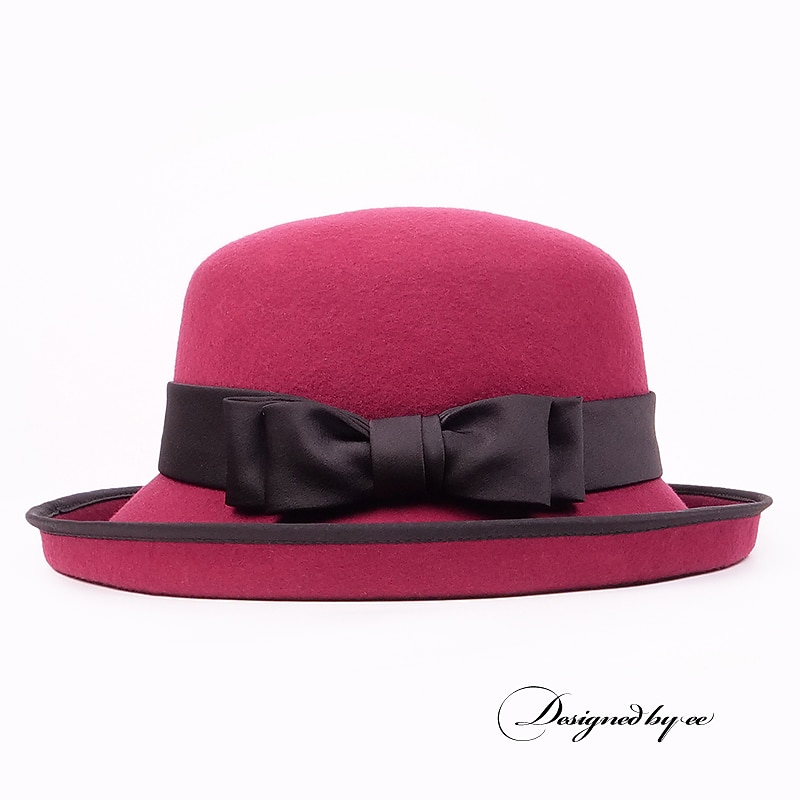 Hats 100% Wool Fedora Hat Formal Tea Party Elegant With Bowknot Headpiece Headwear2