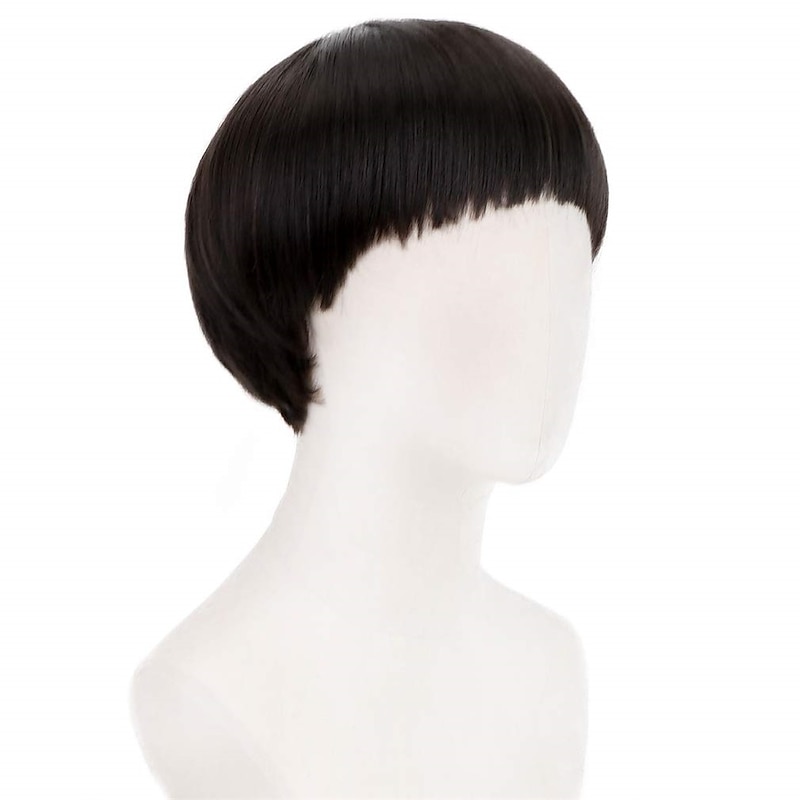 Short Black Cosplay Wig-1960s Men Synthetic Bowl Cut Mushroom Hair Anime Wigs for Movie Party Halloween Christmas Costume wig3