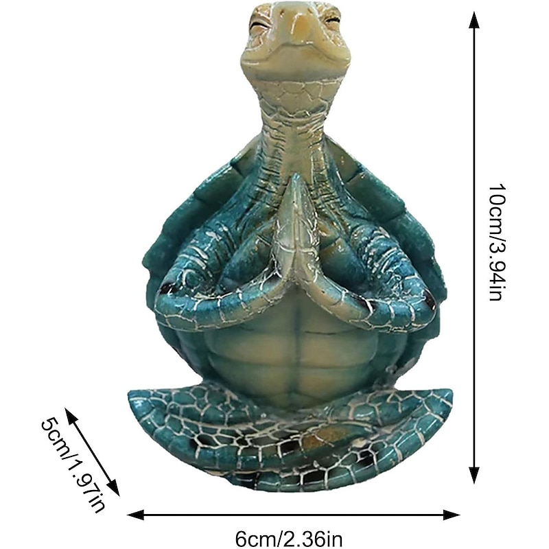 Turtle Sculpture | Peacefulness Meditating Sea Turtle Statue Decorations For Buddha | Meditating Sea Turtle Miniature Figurine Collection For Courtyard Home Patio, Lawn, Garden2