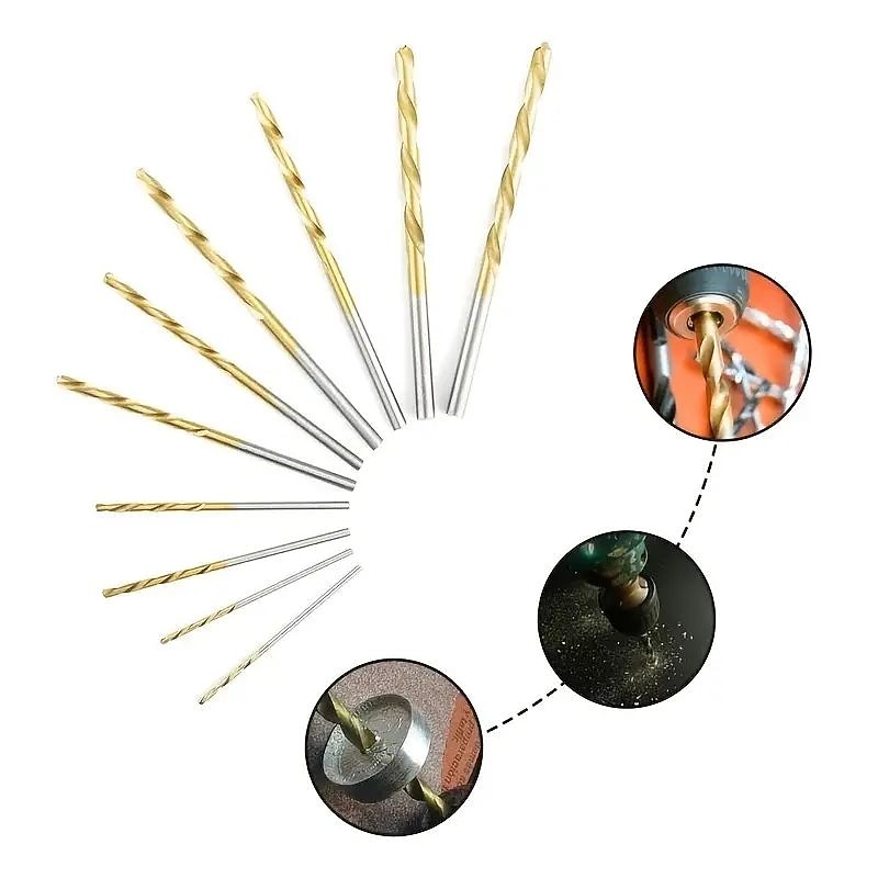 50Pcs/Set Twist Drill Bit Set Saw Set HSS High Steel Titanium Coated Drill Woodworking Wood Tool 1/1.5/2/2.5/3mm For Metal3
