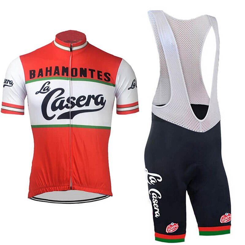 Men's Cycling Jersey with Bib Shorts Short Sleeve Mountain Bike MTB Road Bike Cycling Black Dark Green Blue White Italy National Flag Bike Clothing Suit UV Protection Breathable Quick Dry Anatomic4