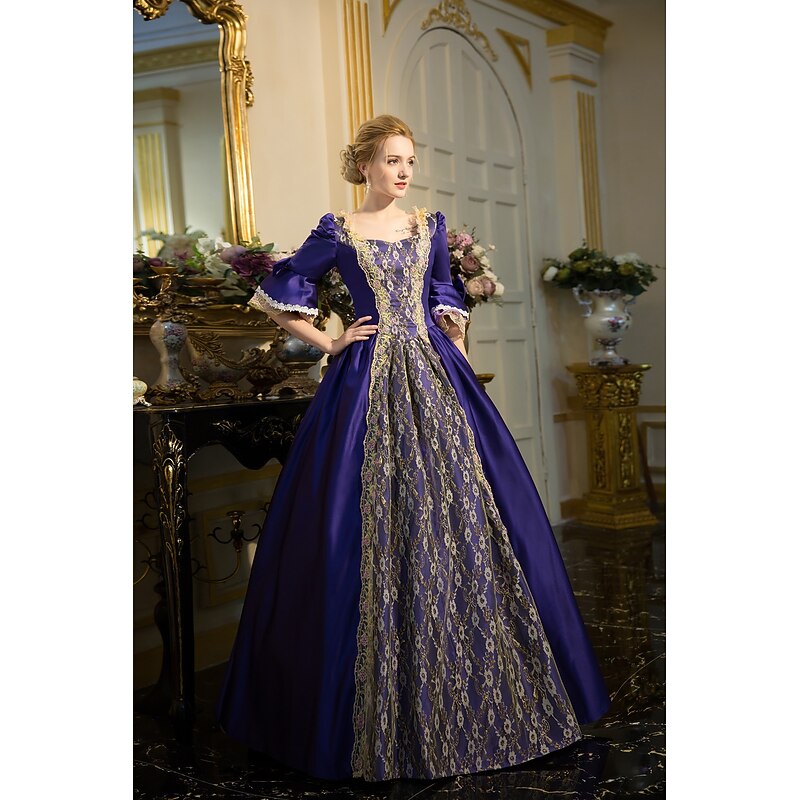 Retro Vintage Gothic Medieval Masquerade Christmas Dress Prom Dress Princess Shakespeare Solid Color Ball Gown Fancy Dress Women's Royal Halloween Carnival New Year Party Evening Party Party3