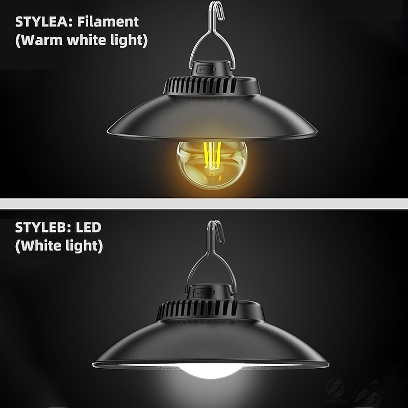 LED Camping Lights Outdoor Rechargeable Portable Lantern Lights Waterproof Flashlight 2 Lighting Modes4