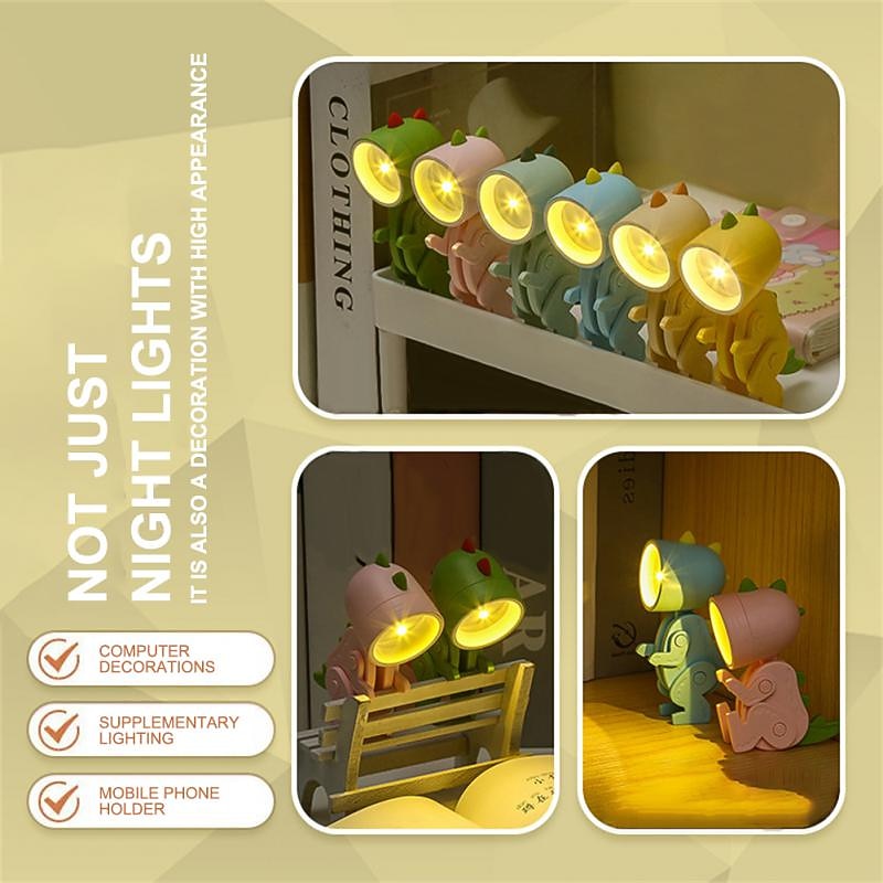 Mini LED Night Light Dinosaur for Kids Children's Cartoon Adjustable Laptop Bedroom Bedside Decoration3