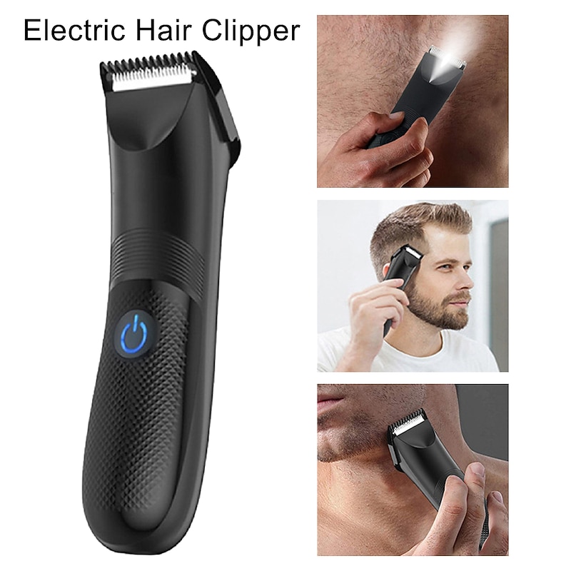 Men's Electric Groin Hair Trimmer Pubic Hair Removal Intimate Areas Body Grooming Clipper Epilator Rechargeable Shaver Razor2