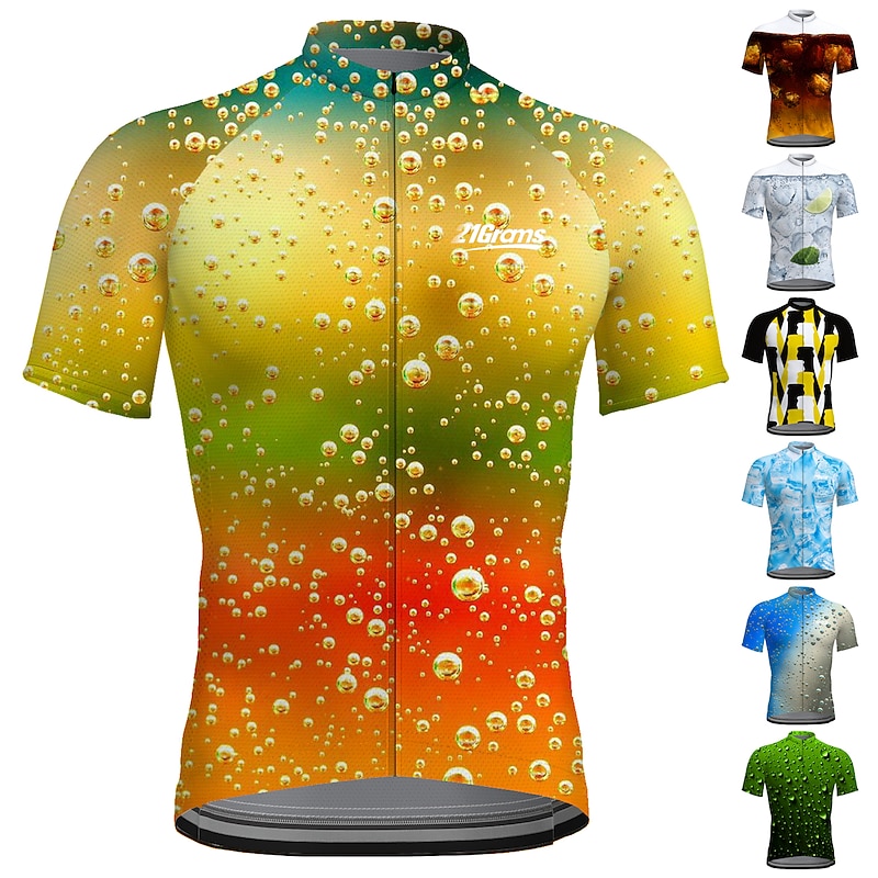 Men's Cycling Jersey Graphic Funny Beer Short Sleeve Bike Jersey Top with 3 Rear Pockets Mountain Bike MTB Road Bike Cycling Quick Dry Reflective Strips Back Pocket Moisture Wicking Sports Forest