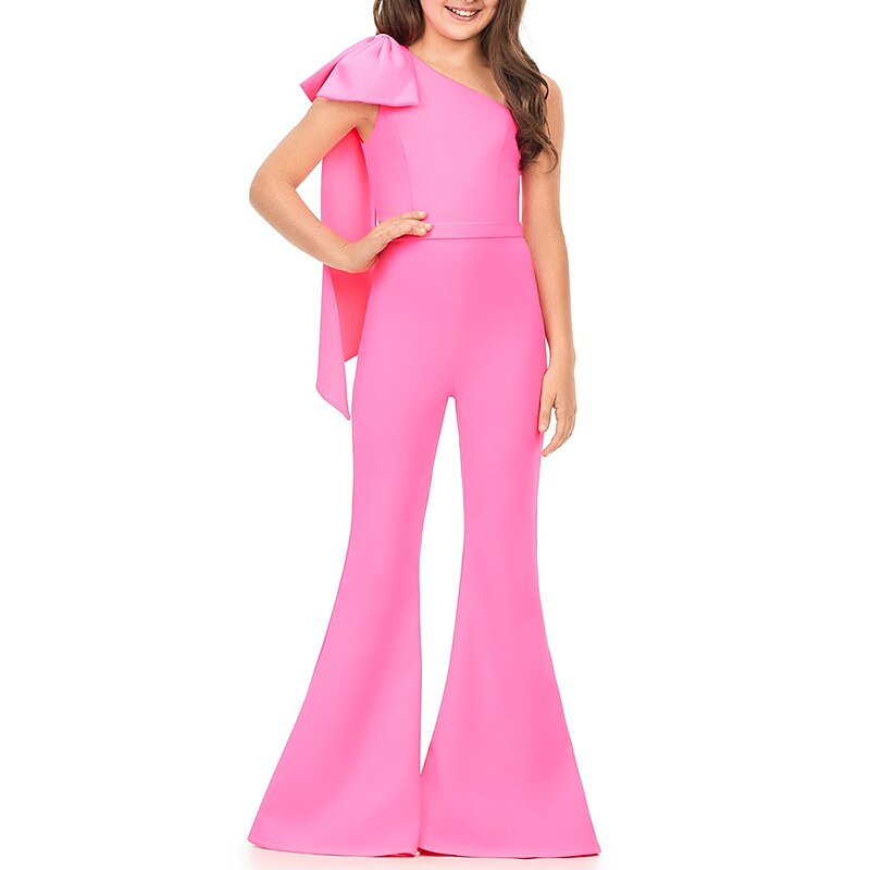 Jumpsuits Floor Length Flower Girl Dress Pageant & Performance Juniors Cute Prom Dress Chiffon with Bow(s) Elegant Fit 3-16 Years4