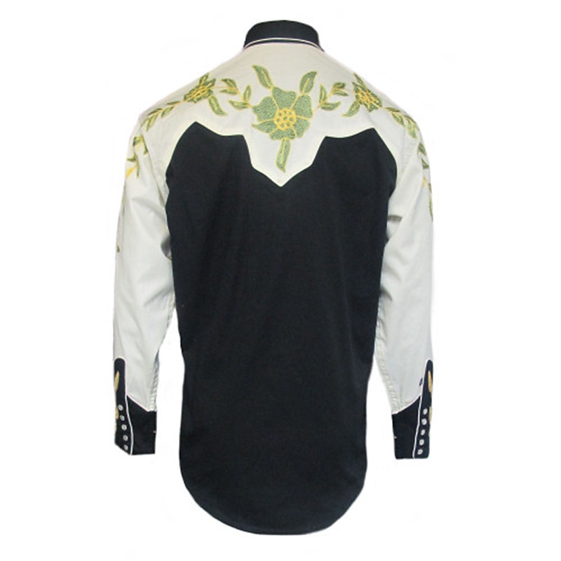 Men's Floral Graphic Prints Shirt Western Shirt Cowboy Shirt Long Sleeve Fashion Streetwear Designer Outdoor Daily Fall & Winter Turndown Print Button-Down Yellow2