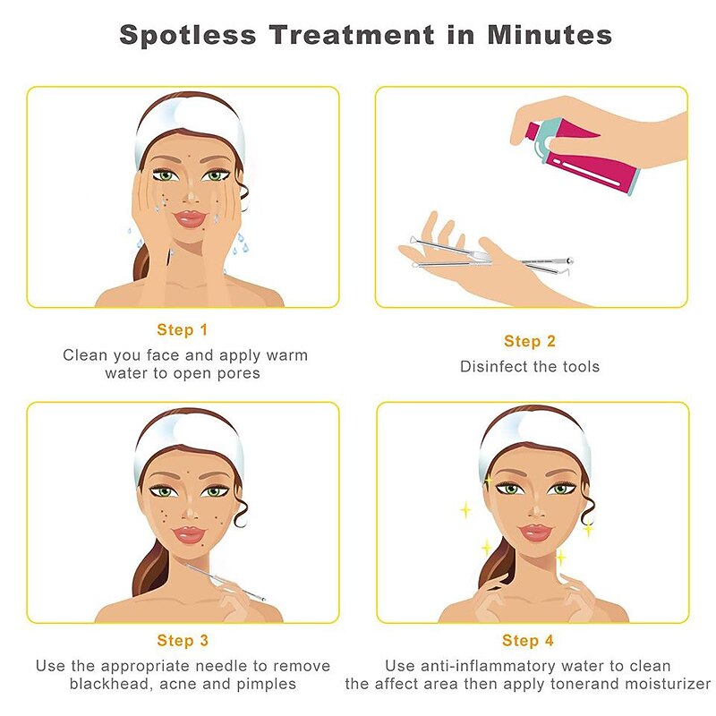 Blackhead Remover Pimple Popping Tool Kit, Boxoyx 10Pcs Professional Pimple Comedone Extractor Popper Tool Acne Removal Kit-Treatment for Pimple, Blackhead, Zit Removing, Forehead,Facial&Nose (Silver)3