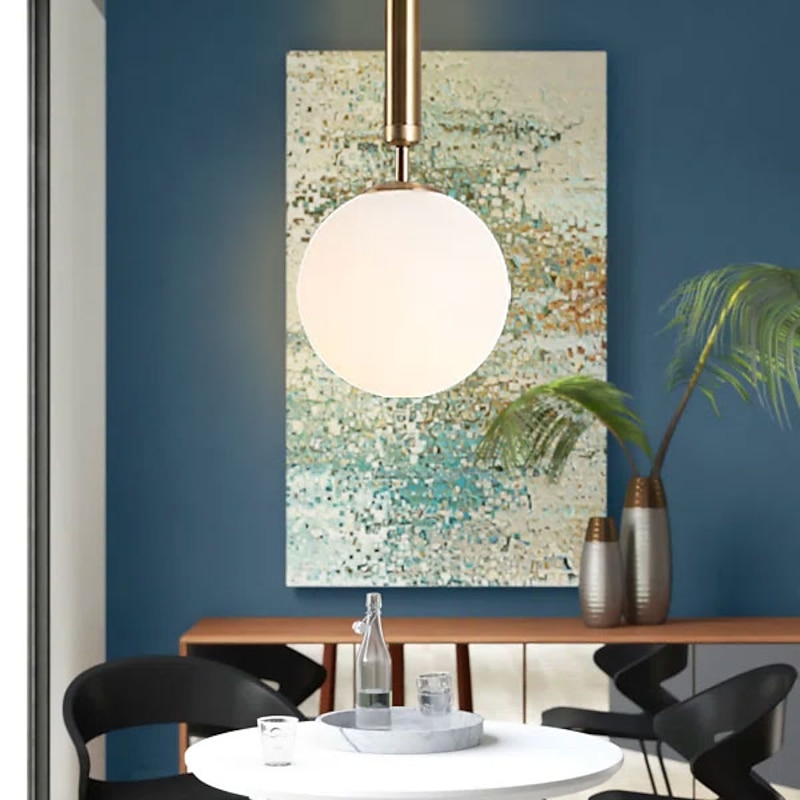 1-Light 20 cm Pendant Light Metal Glass Globe Electroplated Painted Finishes Contemporary Artistic 110-120V 220-240V2