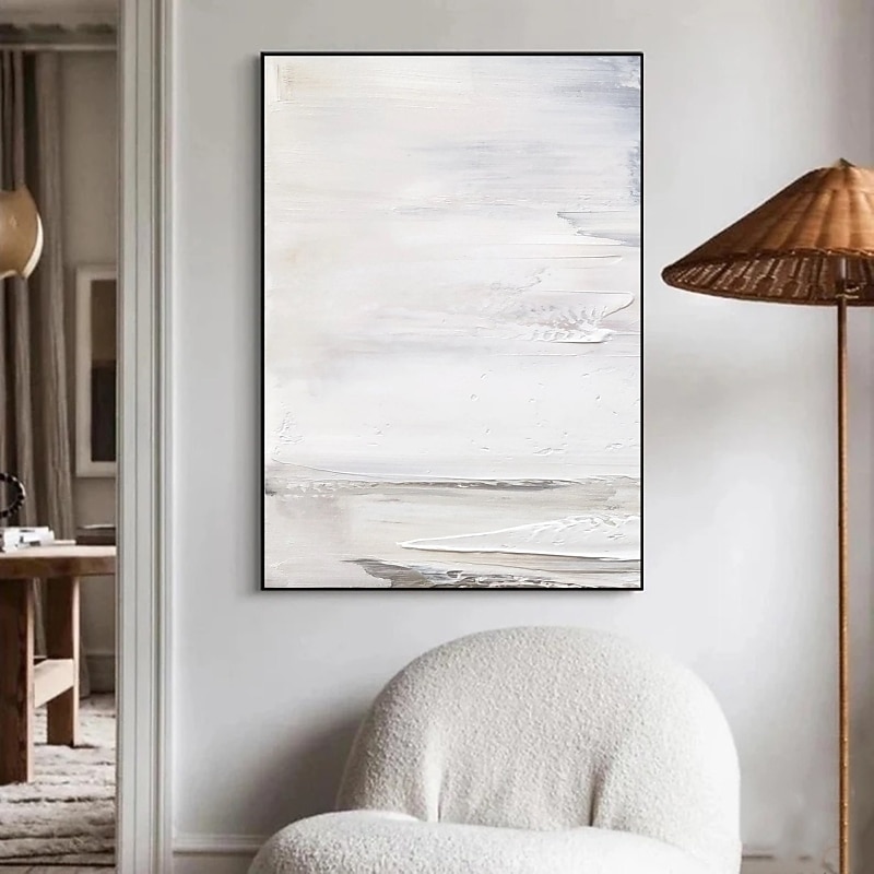 Handmade Hand Painted Oil Painting Wall Modern Fashion Abstract White Canvas Painting Home Decoration Decor Rolled Canvas Paingtings