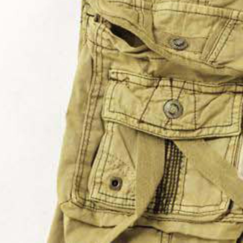 Men's Cargo Shorts Shorts Capri Pants Multi Pocket Straight Leg Solid Colored Comfort Wearable Calf-Length Outdoor Daily Sports Stylish Yellow Army Green4