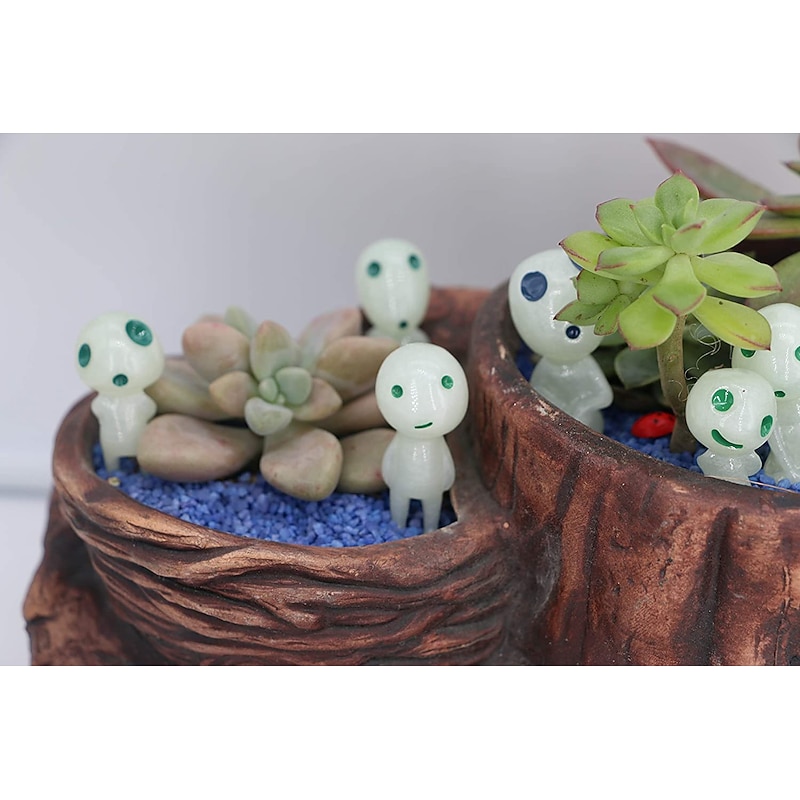 5pcs Luminous Tree Elves Spirit Princess Mononoke Micro Landscape Figure Ornament Glowing Miniature Gardening Potted Decor4