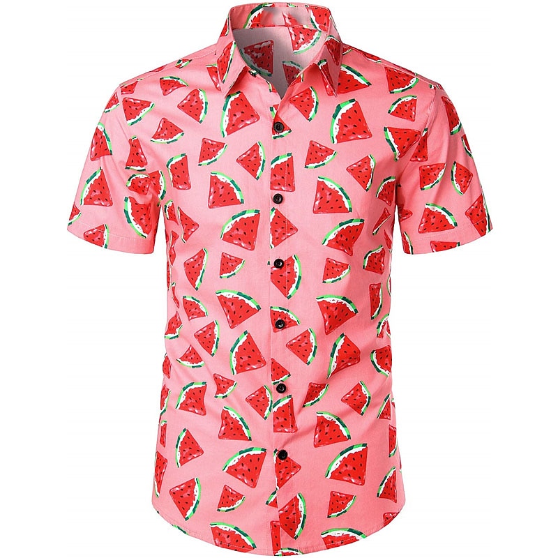Men's Leaf Fruit Banana Shirt Summer Hawaiian Shirt Aloha Shirt Short Sleeves Shirt Turndown Tropical Fashion Hawaiian Street Casual Hawaiian Black White Yellow S M L3