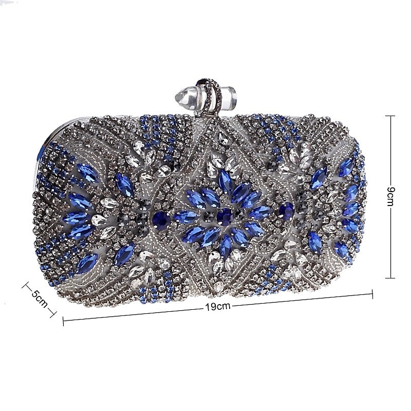 Women's Crystal Embellished Evening Clutch - Perfect for Weddings, Proms, and Formal Events3