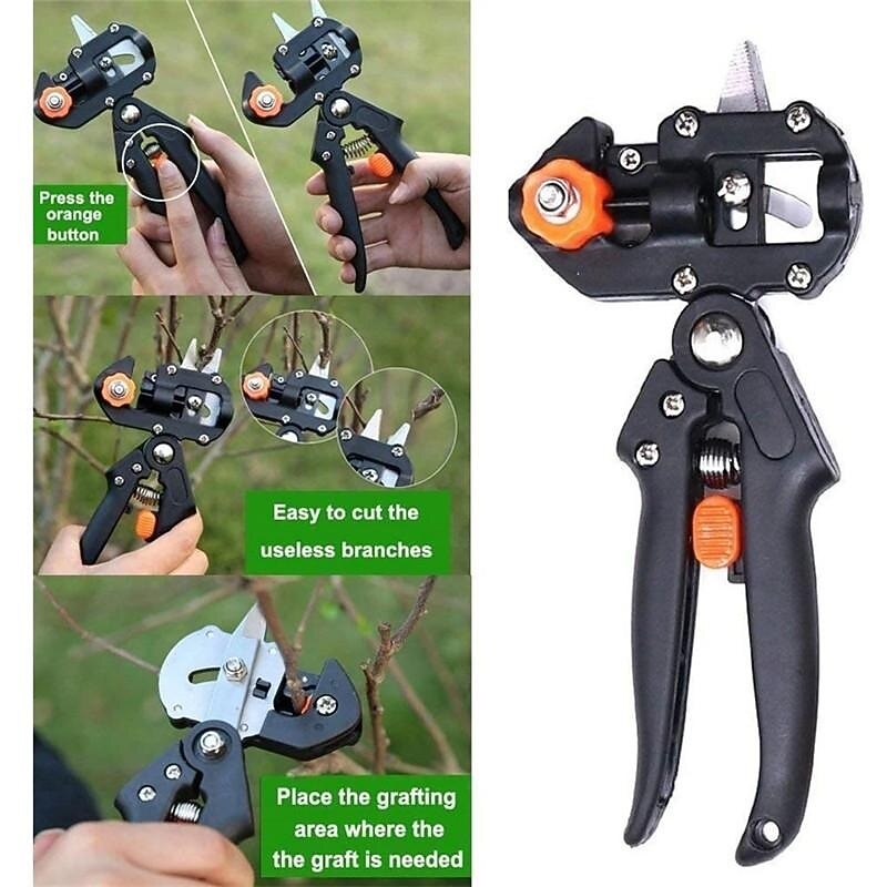 Grafting Pruner Garden Grafting Tool with Resist Film,Professional Branch Cutter Secateur Pruning Plant Shears Boxes Fruit Tree Grafting Scissor Chopper Vaccination Cut3