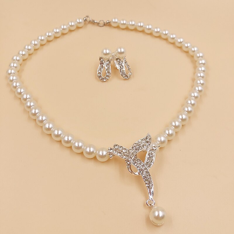 Bridal Jewelry Sets 1 set Alloy 1 Necklace Earrings Women's Fashion Stylish Luxury Classic Precious Geometric Jewelry Set For Wedding Wedding Guest Special Occasion2