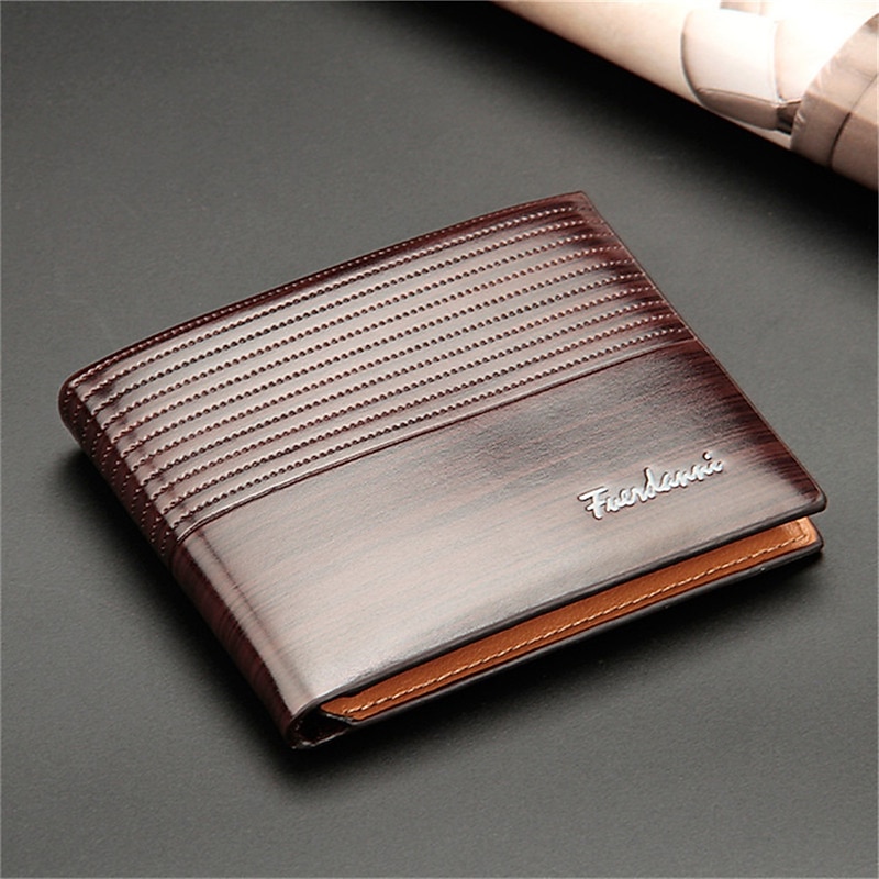 Vintage Men Leather Wallet Short Slim Male Purses Money Credit Card Holders Men Wallet Money Bag T0023