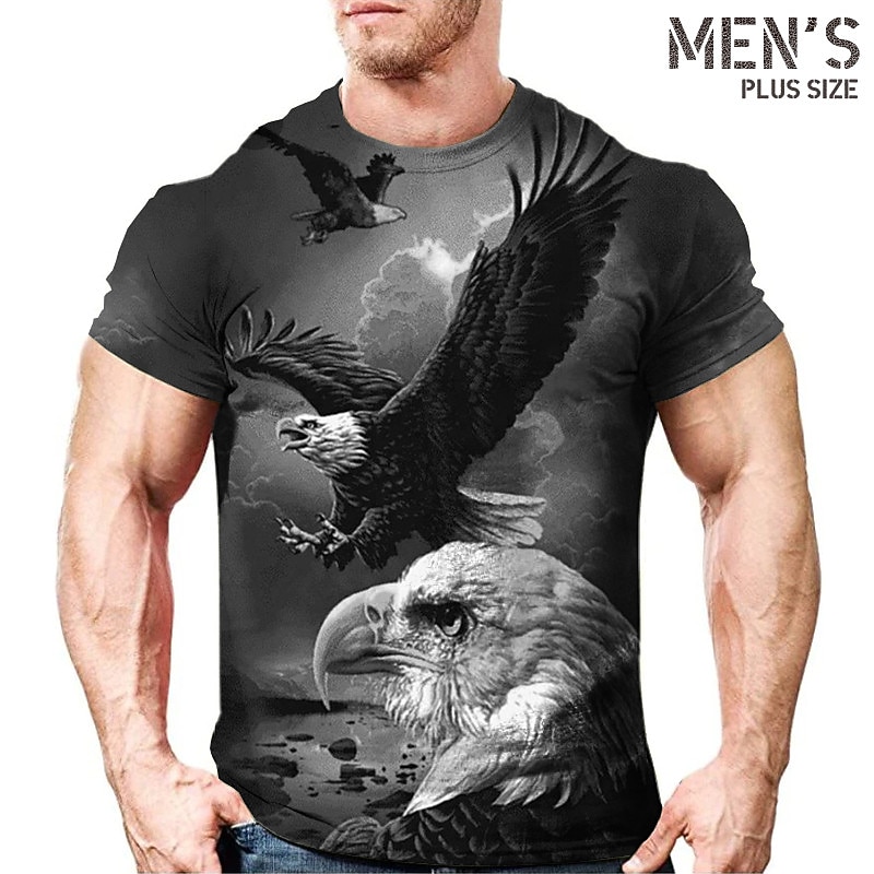 Men's Plus Size T shirt Tee Big and Tall Graphic Crew Neck Print Short Sleeve Spring & Summer Vintage Streetwear Comfortable Casual Sports Tops4