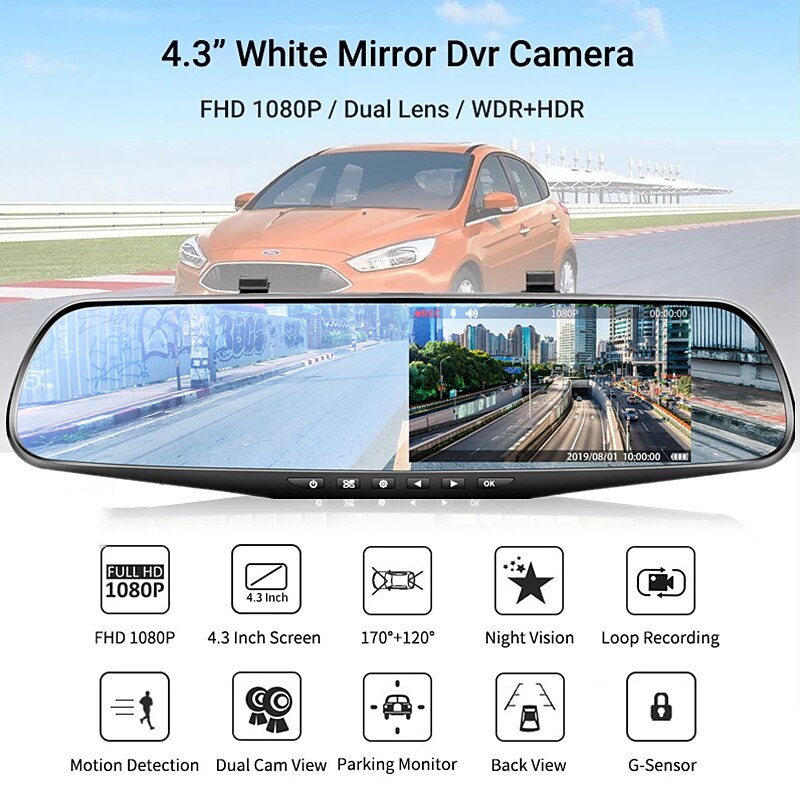 YC-188W 1080p New Design / Full HD Car DVR 170 Degree Wide Angle CMOS 4 inch IPS Dash Cam with Night Vision / G-Sensor / Parking Monitoring Car Recorder3