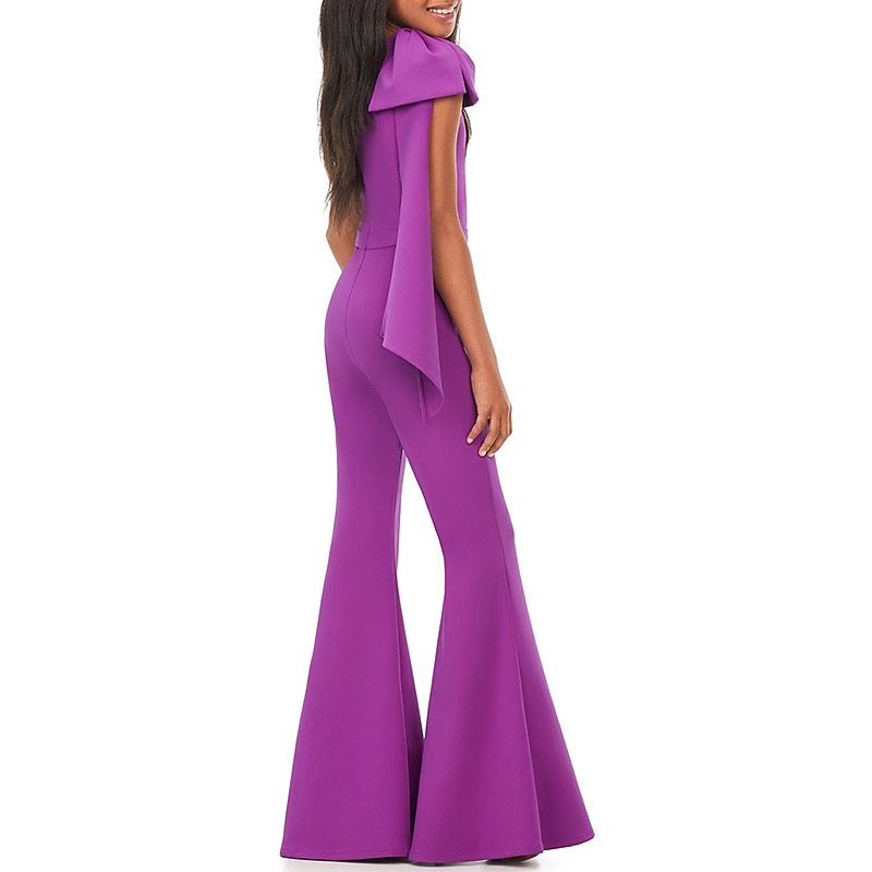 Jumpsuits Floor Length Flower Girl Dress Pageant & Performance Juniors Cute Prom Dress Chiffon with Bow(s) Elegant Fit 3-16 Years2