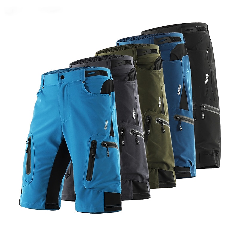 Arsuxeo Men's Solid Color Cycling MTB Shorts Bike Shorts Bike Shorts Baggy Shorts Relaxed Fit Mountain Bike MTB Road Bike Cycling Sports Quick Dry Waterproof Zipper Wearable Breathable Black Royal4