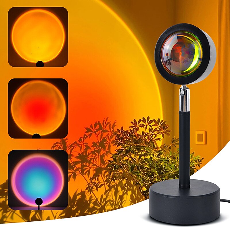 LED Smart Light Sunset Rainbow Projection Lamp, RGB Floor Lamp with Bluetooth and Tuya App Remote Control, Live Background, Atmospheric Sunset Lighting2