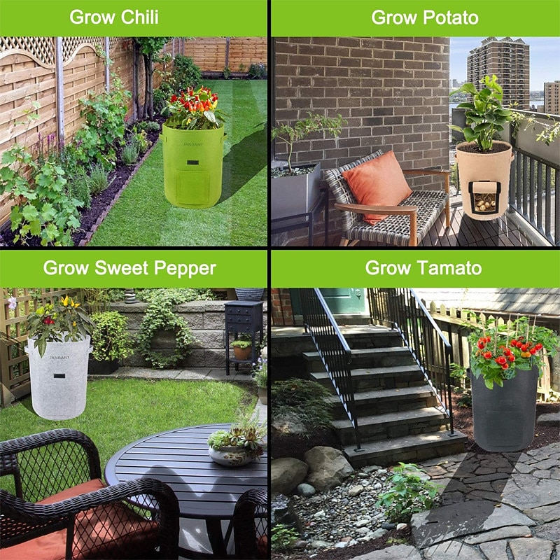 2pcs Plant Grow Bags Home Garden Potato Pot Greenhouse Vegetable Growing Bags Moisturizing jardin Vertical Garden Bag tools3