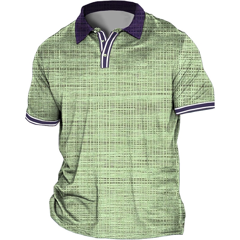 Men's Plus Size Polo Shirt Big and Tall Plaid Turndown Print Short Sleeve Spring & Summer Sports Fashion Streetwear Designer Outdoor Street Tops3