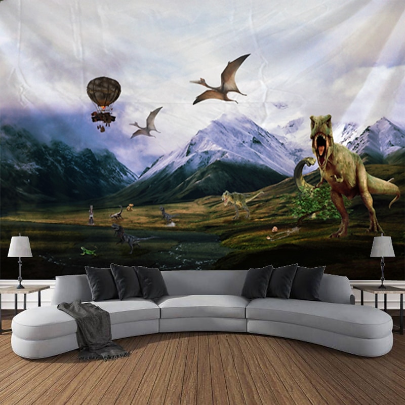 Dinosaur Ancient Forest Wall Tapestry Animal Art Decor Photograph Backdrop Blanket Curtain Hanging Home Bedroom Living Room Decoration4