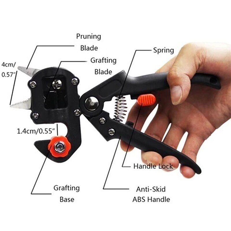 Grafting Pruner Garden Grafting Tool with Resist Film,Professional Branch Cutter Secateur Pruning Plant Shears Boxes Fruit Tree Grafting Scissor Chopper Vaccination Cut4