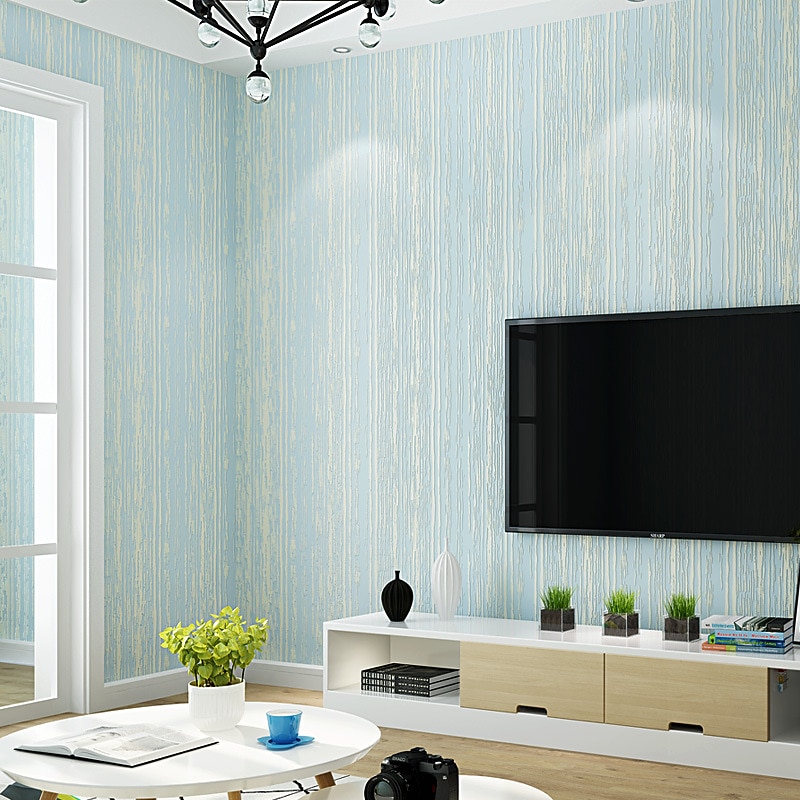 Stripe Wallpaper Wall Covering Sticker Film Peel and Stick Self Adhesive Embossed Non-woven Fabric Home Décor 300x53cm/118.11x20.87inch4