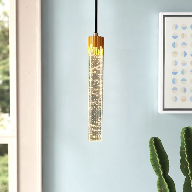 LED Pendant Light Kitchen Light Fixtures Ceiling  LED Modern Gold Pendant Light Mini Teardrop Crystal Pendant Light for Kitchen Island Bedroom Hallway Entryway (1-Pack)3