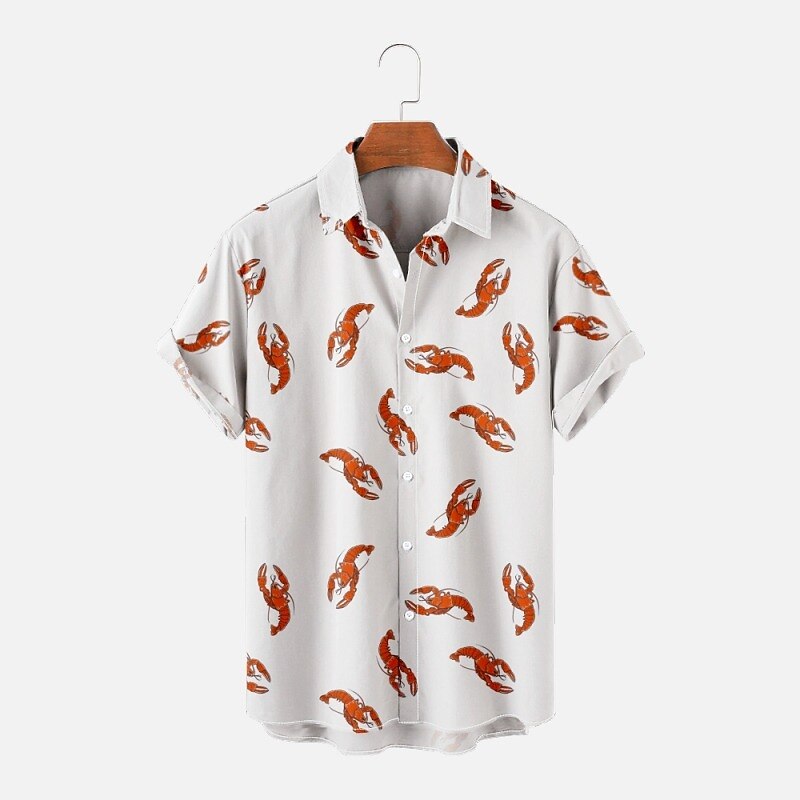 Men's Animal Tropical Fish Shirt Summer Hawaiian Shirt Aloha Shirt Short Sleeves Shirt Turndown Tropical Fashion Hawaiian Street Casual Hawaiian Red Blue Gray S M L