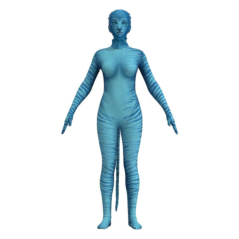 The Way of Water Neytiri Jake Sully Zentai Suits Cosplay Costume Men's Women's Boys Movie Cosplay Blue Leotard / Onesie Halloween Carnival Polyester World Book Day Costumes