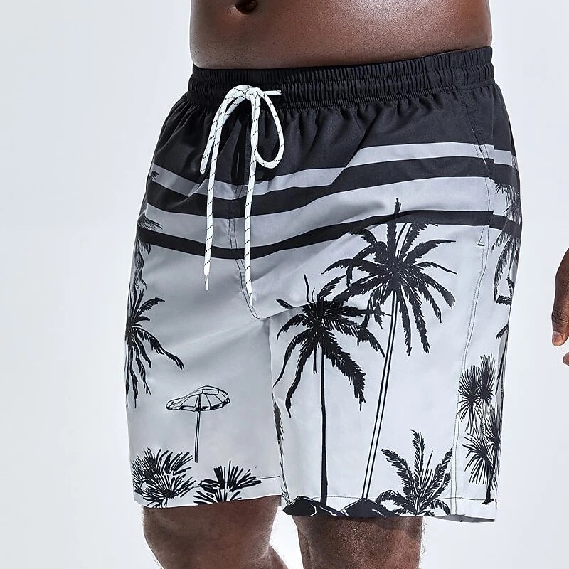 Men's Coconut Tree Graphic Prints Swim Shorts Board Shorts Swimming Trunks Mid Waist Hawaiian Boho Casual Daily Holiday Drawstring with Mesh lining Elastic Waist Designer Clothing Apparel2