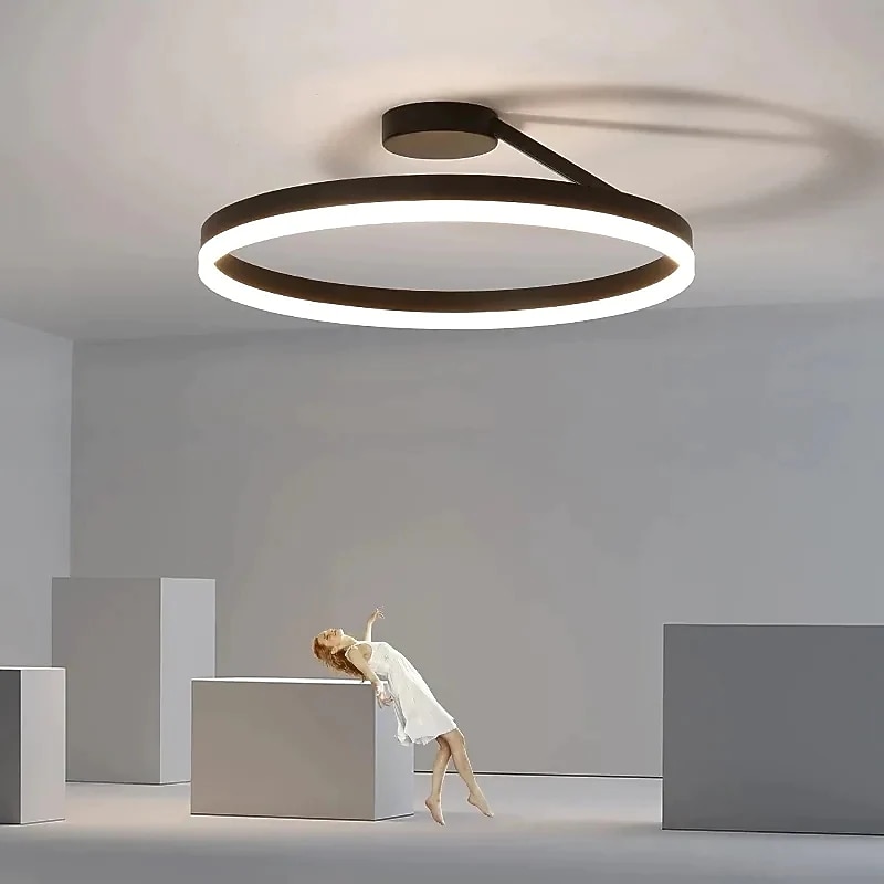 LED Ceilling Light 50cm 1-Light Ring Circle Design Dimmable Aluminum Painted Finishes Luxurious Modern Style Dining Room Bedroom Pendant Lamps 110-240V ONLY DIMMABLE WITH REMOTE CONTROL2